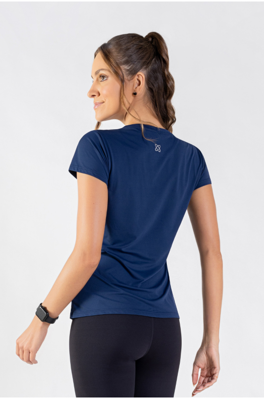 Camiseta Feminina Basic Marinho - 24270292