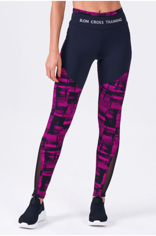 Legging Feminina Cross Preta e Rosa - 24270845