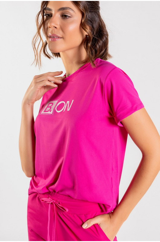 T-Shirt Feminina Estampada Pink Paris - 24271119