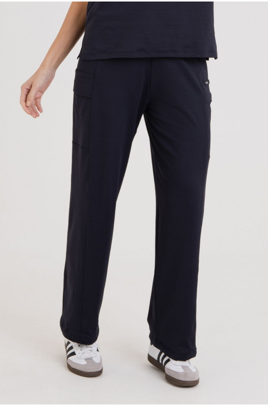 Calça Feminina com Barra Regulável Preta - 24271468 