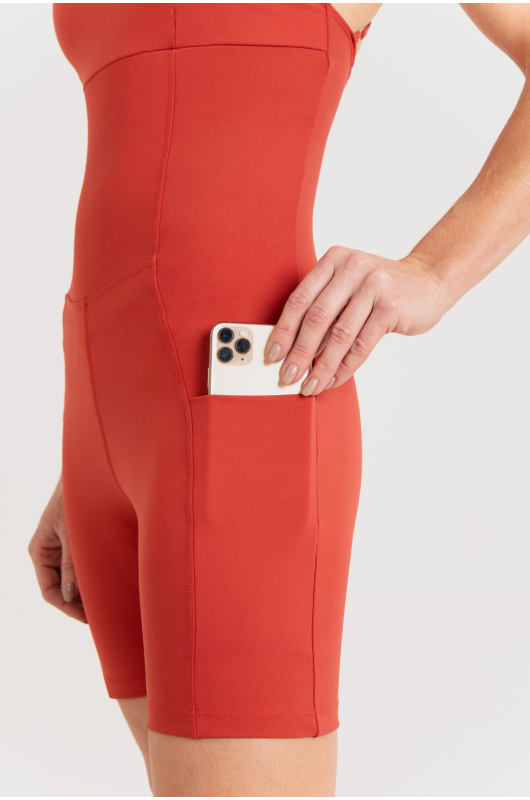Macaquinho Strap Feminino Vermelho Melaço - 24271706 