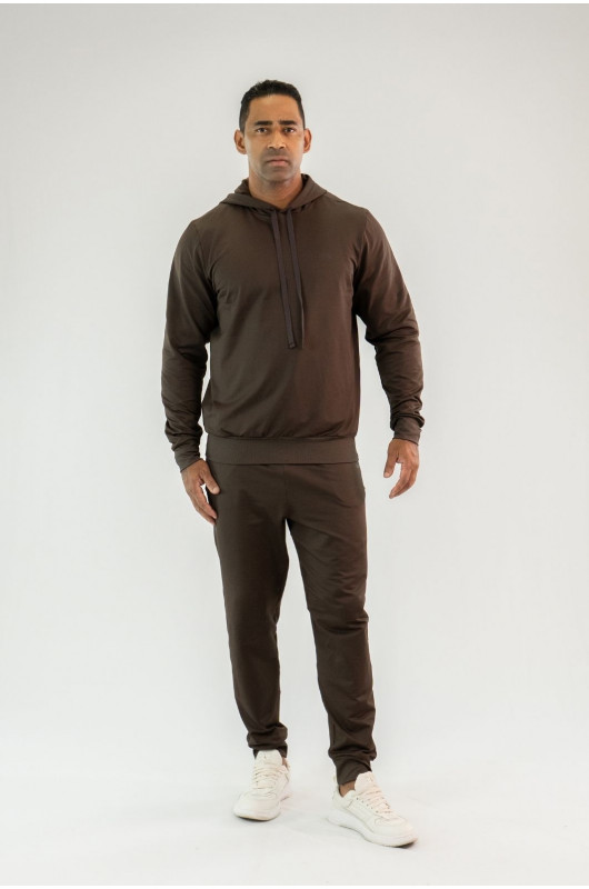 Blusão de Moletom Tech Masculino Marrom Expresso – 24271892