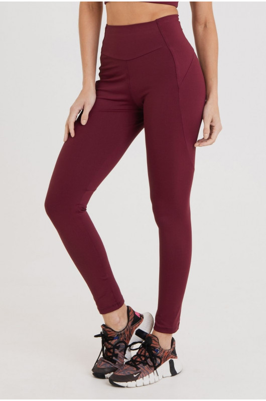 Legging Fit Refletivo Feminina Bordô - 24271569 