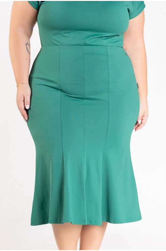Saia Feminina Casual Plus Size Verde Esmeralda - 24271105