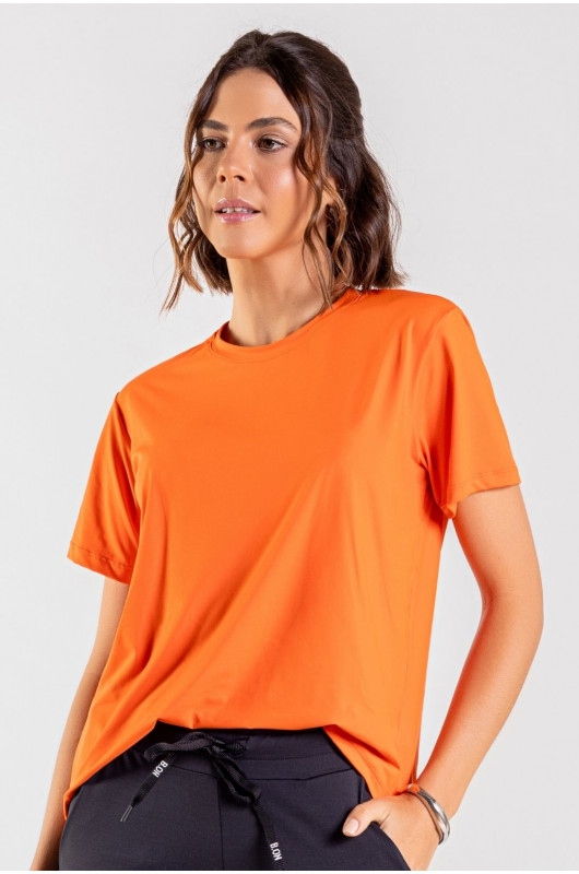 T-Shirt Feminina Basic Laranja Vitamina - 24270975