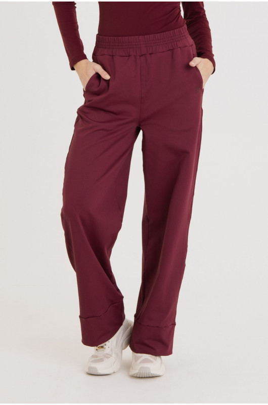 Calça Pantalona Comfy Feminina Bordô - 24271579 