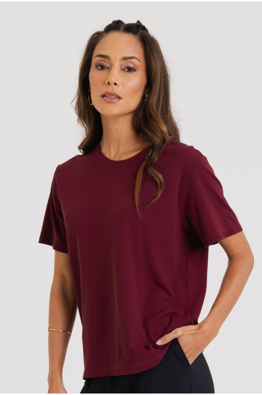 Camiseta Basic Feminina Bordô - 24271563 