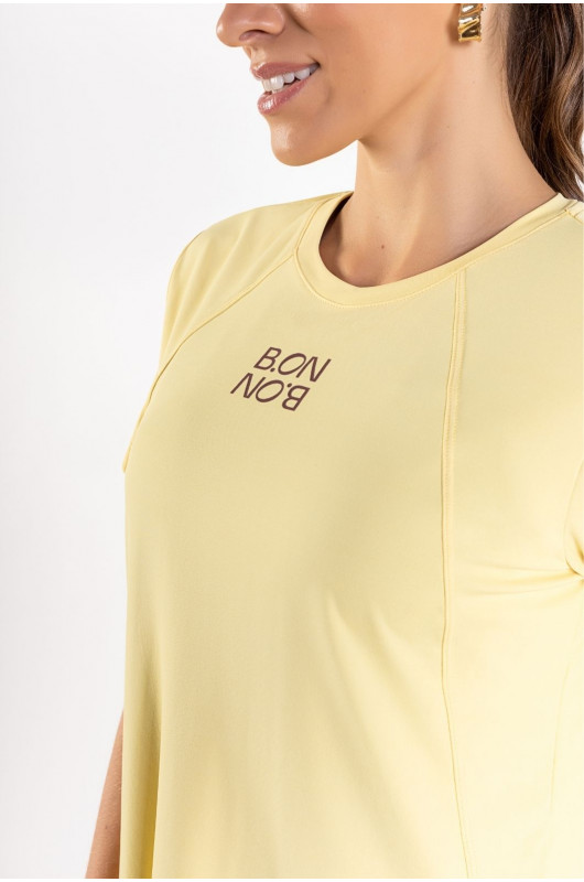 Camiseta Feminina Fitness Amarelo Cream - 24271137