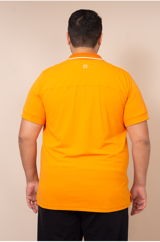 Camisa Gola Polo Plus Size Masculina Laranja 24271272