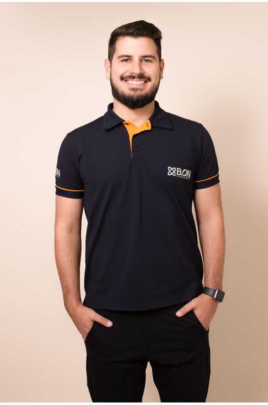 Camisa Gola Polo Unissex B.ON Distribuidor Preta - 24271350