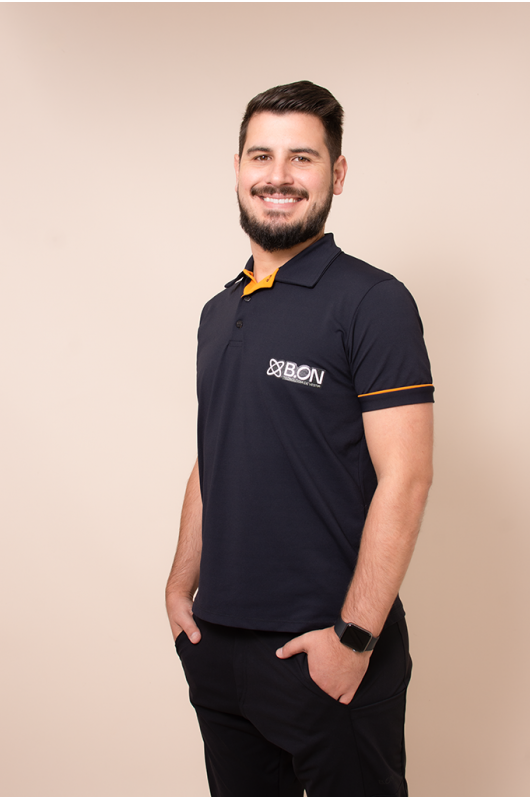 Camisa Gola Polo Unissex B.ON Distribuidor Preta - 24271350