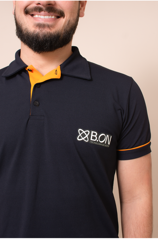 Camisa Gola Polo Unissex B.ON Distribuidor Preta - 24271350