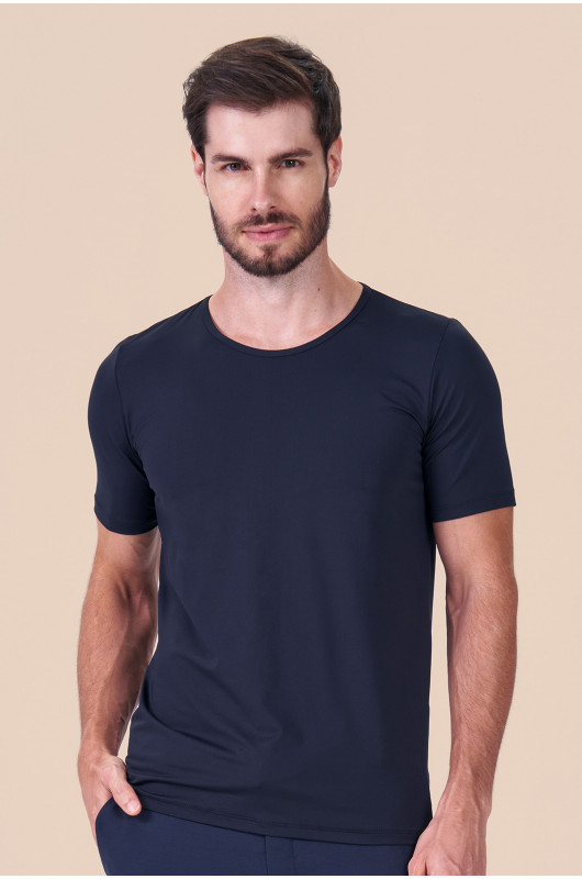 Blusa Segunda Pele Manga Curta Masculina Preta - 24270011
