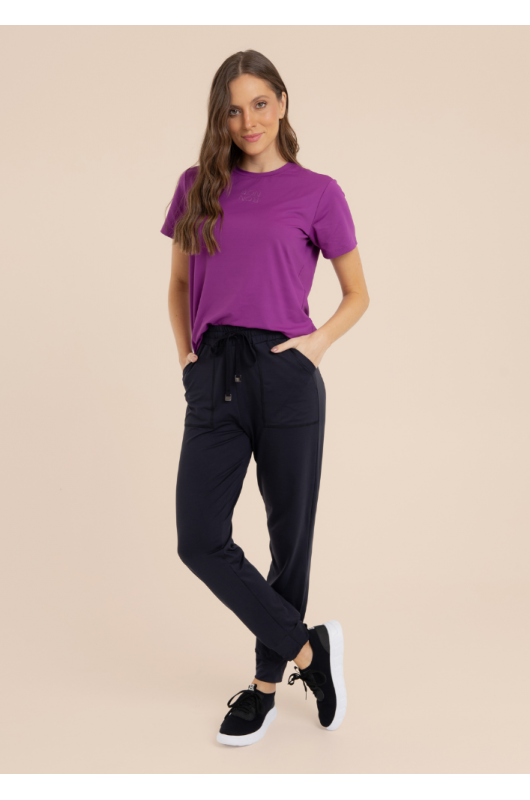 Camiseta Oversized Feminina Roxa  - 24271415