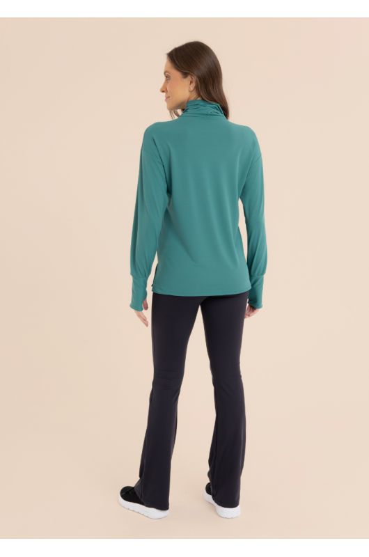 Blusão Gola Alta Feminina Verde - 24271426