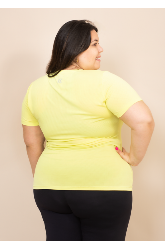 Camiseta Feminina Dry Slim Fit Plus Size Verde Lima - 24271318