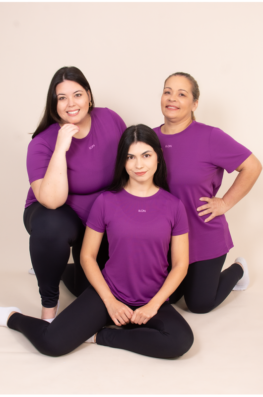 Camiseta Feminina Dry Slim Fit Plus Size Roxo - 24271320