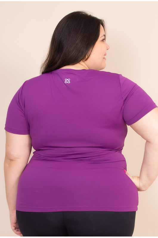 Camiseta Feminina Dry Slim Fit Plus Size Roxo - 24271320