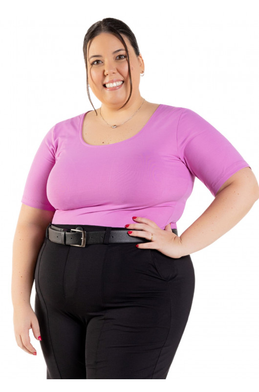 Blusa Feminina Basic Plus Size Lilás - 24271291