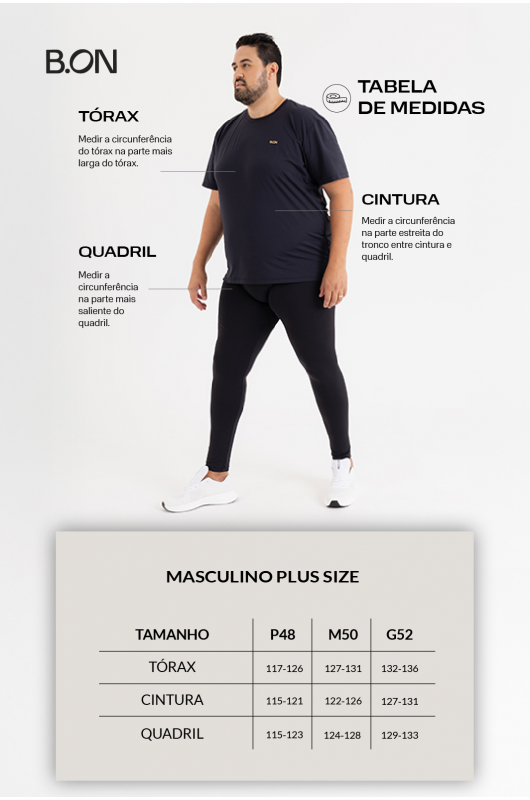 CAMISETA B.ON AIR MASCULINO PLUS SIZE - 24272026