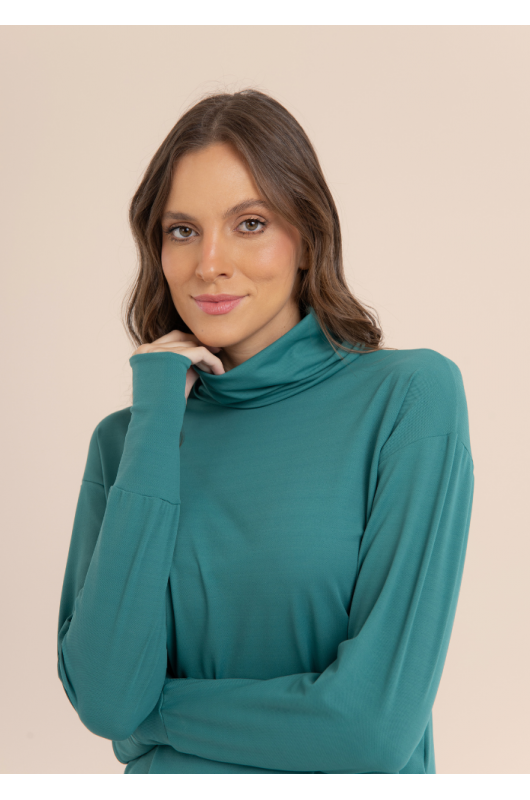 Blusão Gola Alta Feminina Verde - 24271426