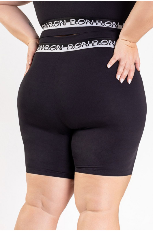 Bermuda Elastic Plus Size Feminina Preta - 24271108