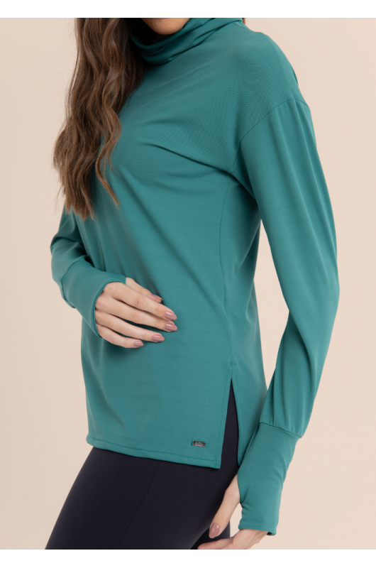 Blusão Gola Alta Feminina Verde - 24271426
