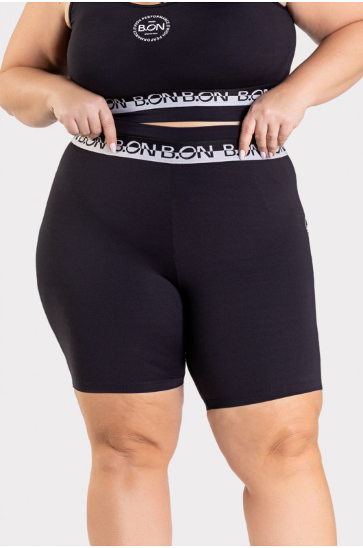 Bermuda Elastic Plus Size Feminina Preta - 24271108