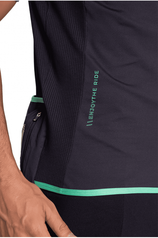 Camisa Ciclismo Masculina Preta c/ Verde - 24270715