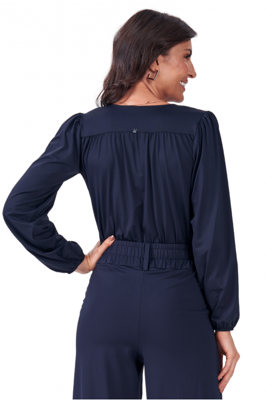 Body Noir Manga Longa Feminino Preto - 24270842