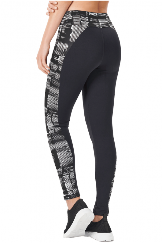 Legging Feminina Preta c/ Recortes Jacquard - 24270160