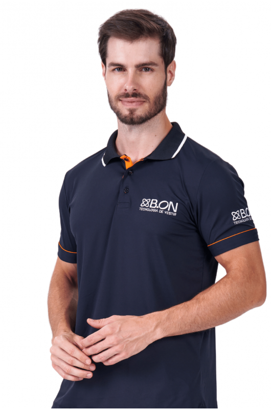 Camisa Gola Polo Masculina B.ON Distribuidor Preta - 24270203 
