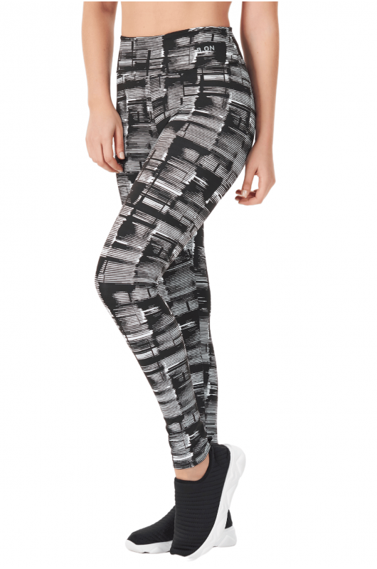 Legging Feminina Jacquard Preta e Branca - 24270285