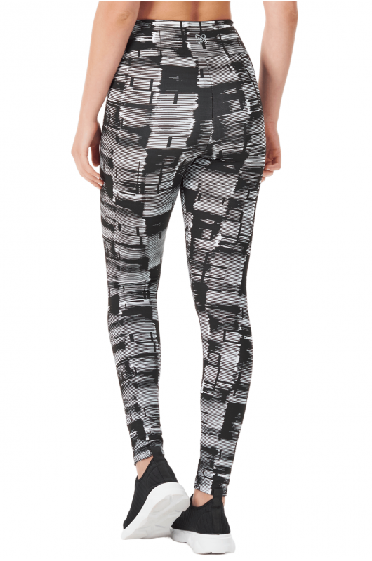 Legging Feminina Jacquard Preta e Branca - 24270285