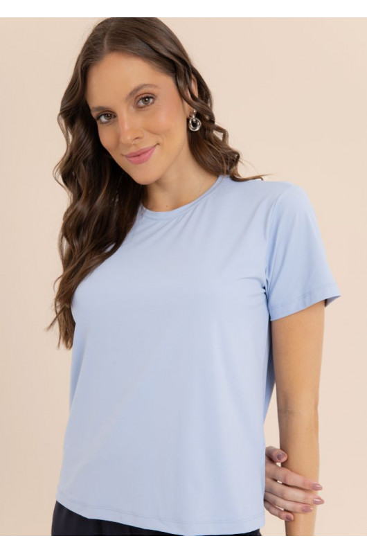 Camiseta Basic Feminina Azul Claro - 24271264