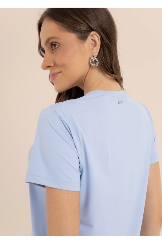 Camiseta Basic Feminina Azul Claro - 24271264