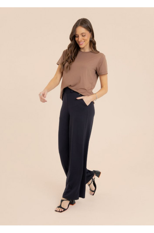 Camiseta Basic Feminina Marrom Café - 24271399