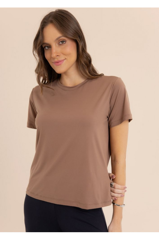 Camiseta Basic Feminina Marrom Café - 24271399