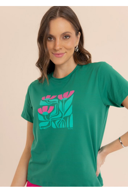 Camiseta Feminina Basic Estampada - 24271423