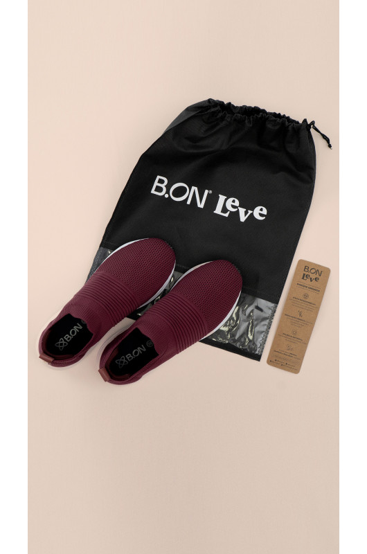 Tênis Knit Leve Aura Bordô - 24271574