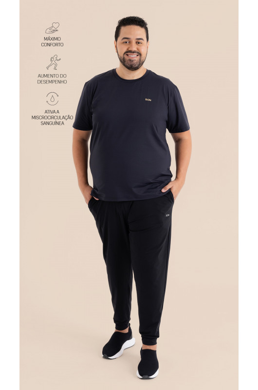Camiseta Basic Plus Size Masculina Preta - 24271451