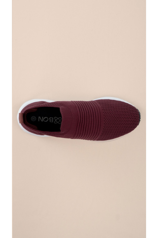 Tênis Knit Leve Aura Bordô - 24271574
