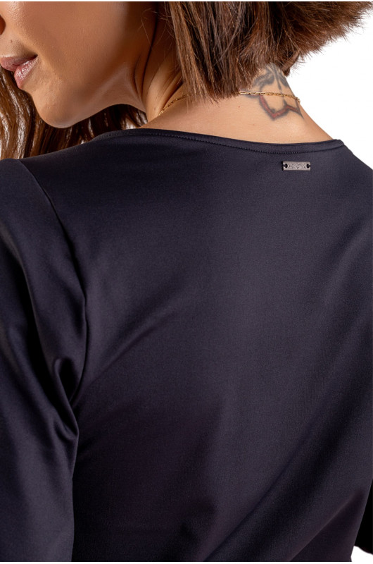 Blusa Feminina Mangas Amplas Preta - 24270974