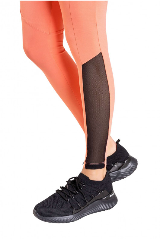 Legging Feminina c/ Recorte Tule e Bolsos Coral - 24271021