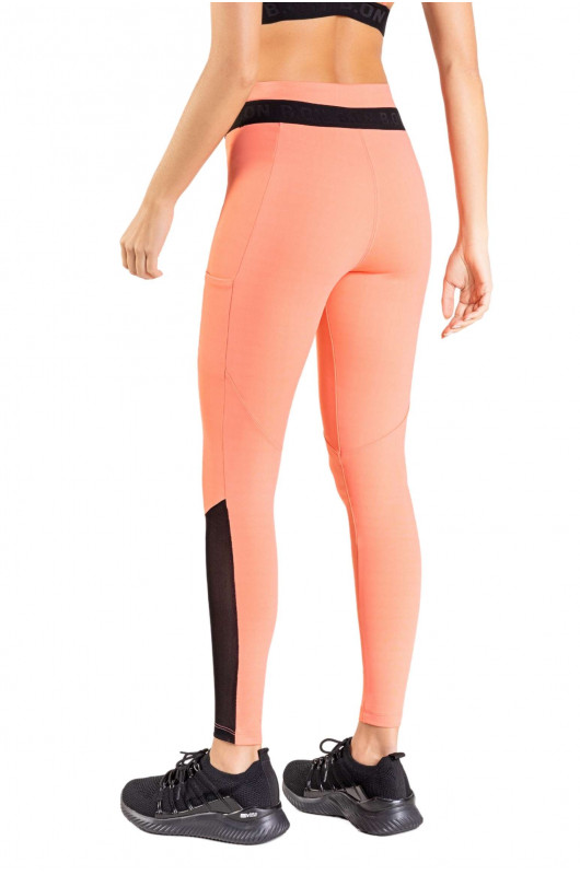 Legging Feminina c/ Recorte Tule e Bolsos Coral - 24271021