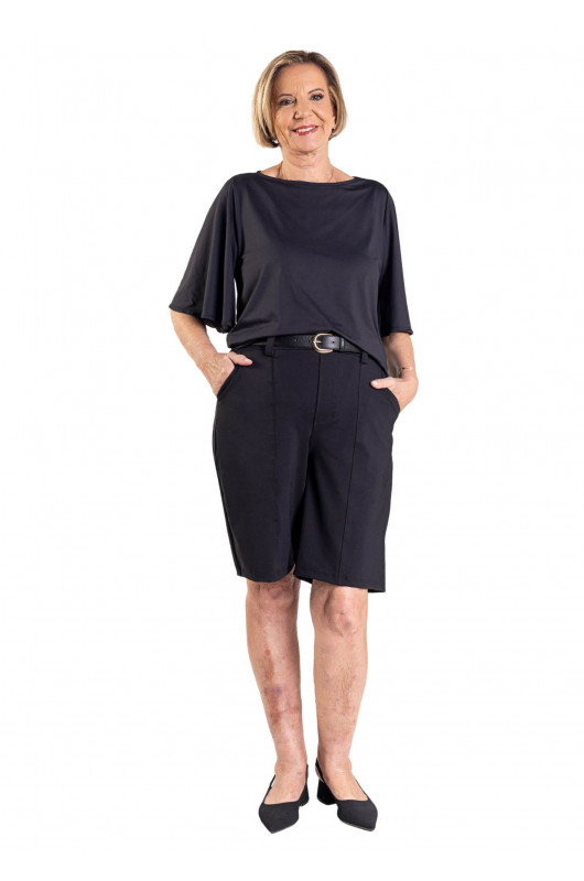 Bermuda Alfaiataria Feminina Preta - 24270989