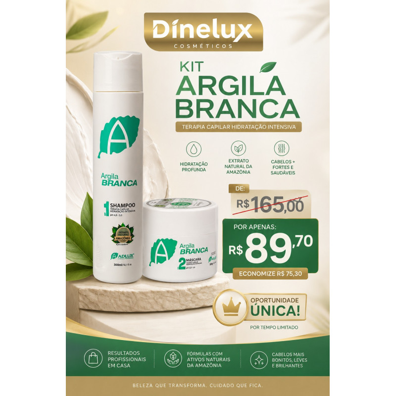 Kit Argila Branca Manutenção