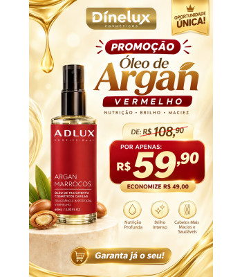 PROMOÇÃO OLEO DE ARGAN VERMELHO 60 ML