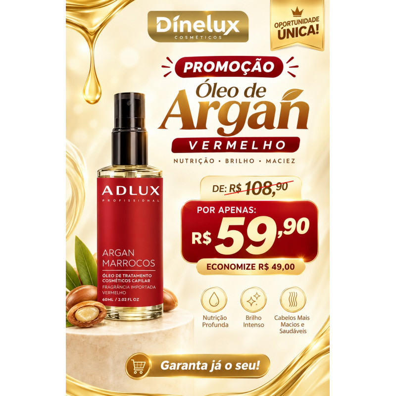 PROMOÇÃO OLEO DE ARGAN VERMELHO 60 ML