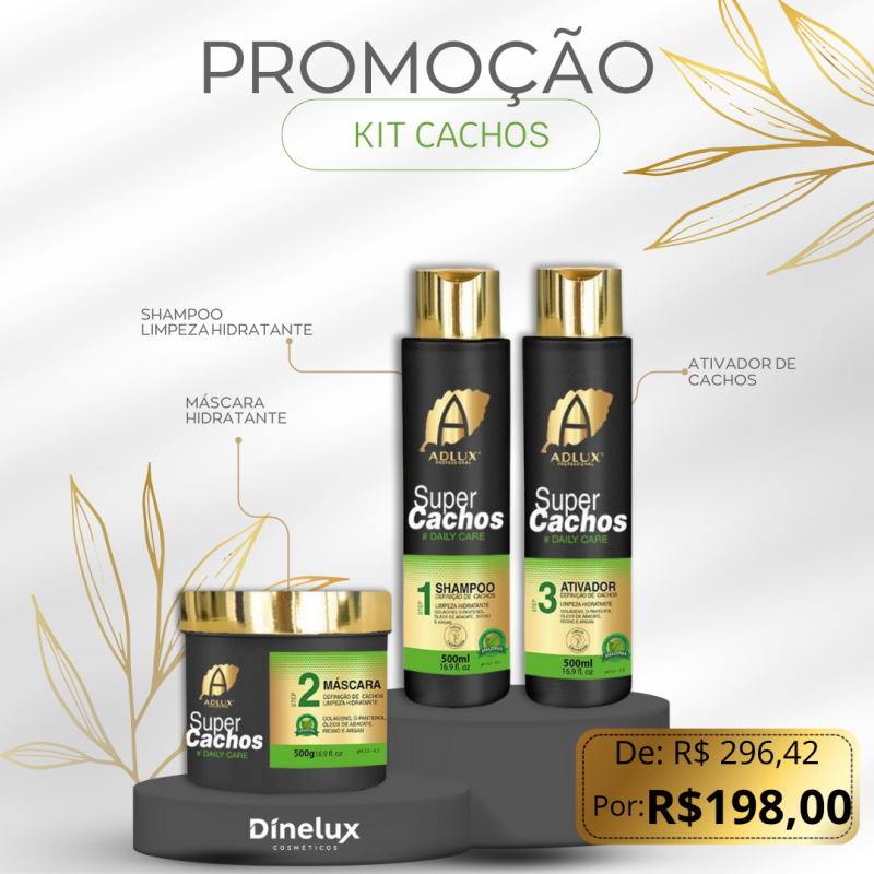 Promoção kit cachos 3 passos 